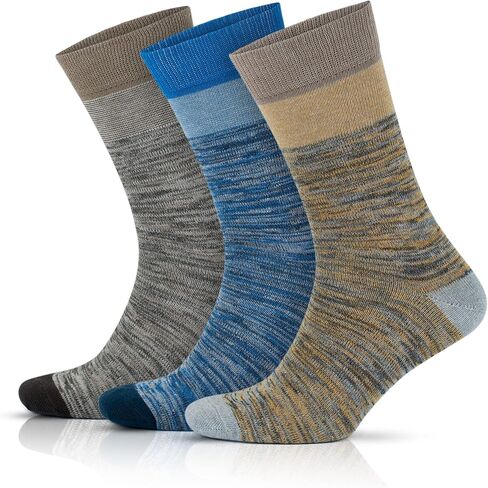 GoWith 3/6 Pairs Premium Cotton Crew Socks for Men, Soft Comfortable Lightweight Breathable Dress Socks with Gift Box in Kuwait