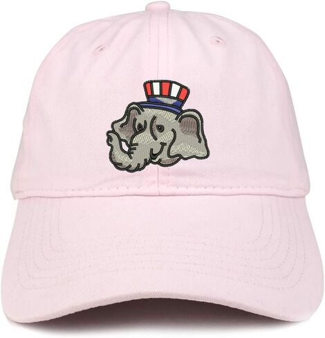 Trendy Apparel Shop Republican Elephant Embroidered Unstructured Cotton Dad Hat in Saudi Arabia