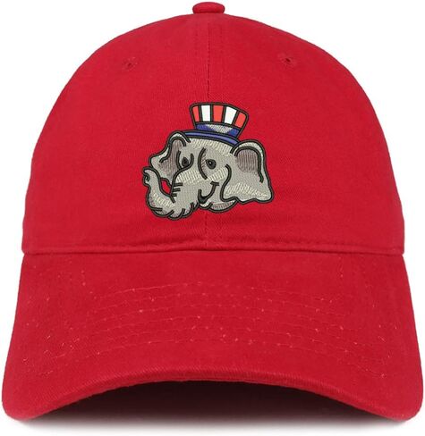 Trendy Apparel Shop Republican Elephant Embroidered Unstructured Cotton Dad Hat in Kuwait
