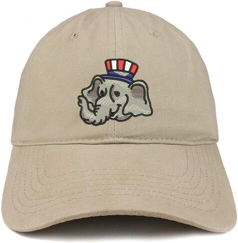Trendy Apparel Shop Republican Elephant Embroidered Unstructured Cotton Dad Hat in Kuwait