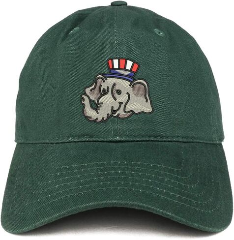 Trendy Apparel Shop Republican Elephant Embroidered Unstructured Cotton Dad Hat in Kuwait
