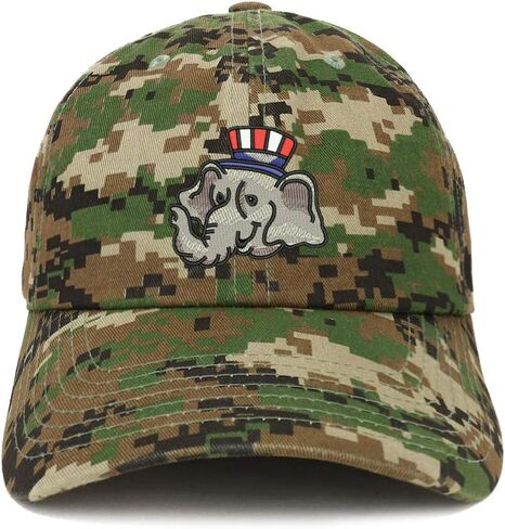 Trendy Apparel Shop Republican Elephant Embroidered Unstructured Cotton Dad Hat in Kuwait
