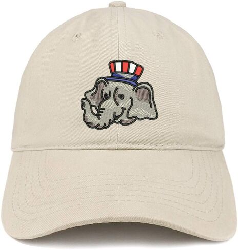 Trendy Apparel Shop Republican Elephant Embroidered Unstructured Cotton Dad Hat in Kuwait