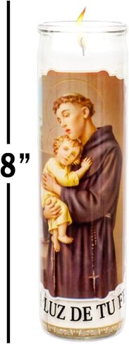 San Antonio 3 Pack من 8 بوصات شموع دينية بيضاء - حزمة مع 3 شموع Saint Anthony للمناسبات الاحتجاجية والصلوات ومراسم البركة والمزيد | شموع سان أنطونيو in Saudi Arabia