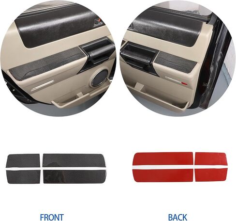 Soft Carbon Fiber Interior Door Armrest Panel Trim Cover Compatible with Hummer H2 2003-2007, Car Door Armrest Panel Decoration Sticker, 4PCS (Black) in Saudi Arabia