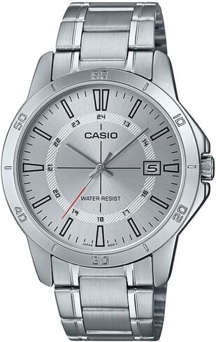 Casio MTP-V004D-7C الرجال الفولاذ المقاوم للصدأ الفولاذ المقاوم للصدأ الفضة 24 ساعة in Saudi Arabia