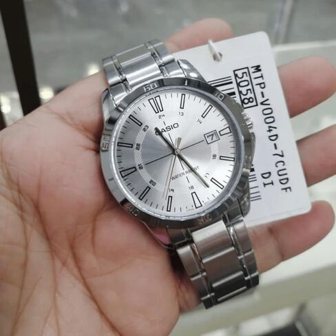 Casio MTP-V004D-7C الرجال الفولاذ المقاوم للصدأ الفولاذ المقاوم للصدأ الفضة 24 ساعة in Saudi Arabia