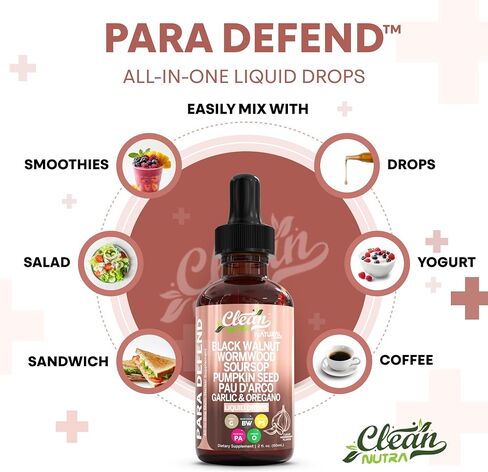 Para Defend Wormwood Black Walnut Cleanse للبشر يسقط سائل Soursop Gubkin Peed Pau d'Arco Oil من Oregano الكركم البربري نيم نيم صبغة اللحاء البارك in Saudi Arabia
