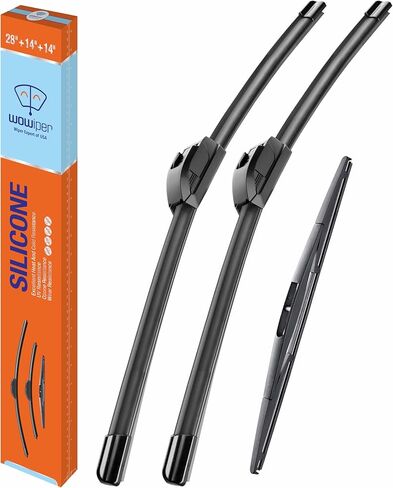 شفرات ممسحة الزجاج الأمامي للسيليكون مع شفرة ممسحة خلفية لـ Honda Fit 2009-2020 ، مساحات زجاج الأمامي البديلة في جميع موسم لسيارتي-28 "+14" +14 "(مجموعة من 3) in Kuwait