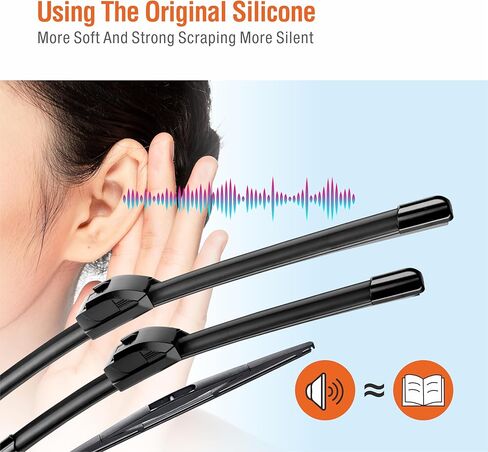 شفرات ممسحة الزجاج الأمامي للسيليكون مع شفرة ممسحة خلفية لـ Honda Fit 2009-2020 ، مساحات زجاج الأمامي البديلة في جميع موسم لسيارتي-28 "+14" +14 "(مجموعة من 3) in Kuwait