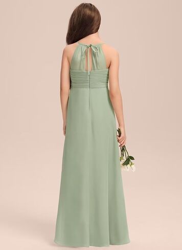 A-Line Chiffon Junior Bridesmaid Dress with Cascading Ruffles in Saudi Arabia