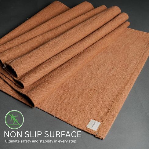 Natural Yoga Mat With Cotton Yoga Mat Bag. Environment Friendly, Non Slip, Non Toxic, Handwoven Cotton with Plant Dyes. Ideal For All Yoga Types, Exercise, Fitness and is Easy To Carry in Saudi Arabia