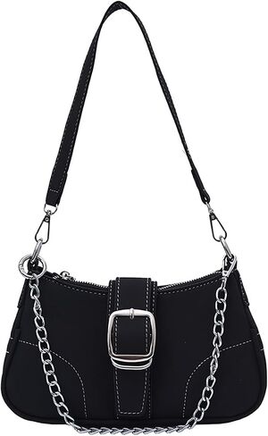 Denim Hobo Bag For Women Vintage Y2K Shoulder Crossbody Bags Underarm Purse, Retro Trendy Chain Satchel Clutch With Buckle in Saudi Arabia