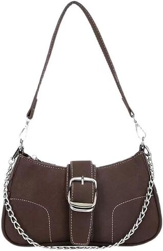 Denim Hobo Bag For Women Vintage Y2K Shoulder Crossbody Bags Underarm Purse, Retro Trendy Chain Satchel Clutch With Buckle in Saudi Arabia