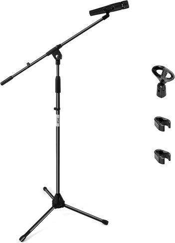 Pyle Universal Compact Microphone Stand - Mic Mount Holder Height Adjustment 19.0" to 26.0" Inch and Telescoping Boom Extension Adjustable Up to 16.0'' w/ Knob Style Tension Lock Mechanism - PMKS7 in Saudi Arabia