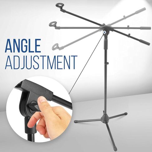 Pyle Universal Compact Microphone Stand - Mic Mount Holder Height Adjustment 19.0" to 26.0" Inch and Telescoping Boom Extension Adjustable Up to 16.0'' w/ Knob Style Tension Lock Mechanism - PMKS7 in Saudi Arabia