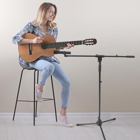 Pyle Universal Compact Microphone Stand - Mic Mount Holder Height Adjustment 19.0" to 26.0" Inch and Telescoping Boom Extension Adjustable Up to 16.0'' w/ Knob Style Tension Lock Mechanism - PMKS7 in Saudi Arabia