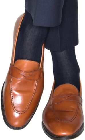 Trafalgar Men's Jasper Ribbed Over The Calf Solid Color Mercerized Cotton Socks in Kuwait
