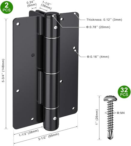 Safety Self Closing Gate Hinges - 90° Right Angle Heavy Duty Gate Hinge, Premium Aluminum Spring Loaded Gate Hinges, Enhanced Stability and Force Resistance for Gates, 30lbs Capacity, 1Pair in Kuwait
