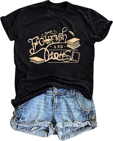 Tewmeu Flourish and Blotts Shirt Book Graphic Tees for Women Magical Wizard Costume Tops in Saudi Arabia