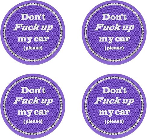 4 PCS Custer Custer Custer ، 2.75 بوصة ، حامل كوب مضاد للانزلاق ، إدراج الوقايات ، Universal Crystal Rhinestone Auto Car Cuc Cup ، إكسسوارات للسيارات الداخلية للنساء الفتيات (الأسود) in Kuwait