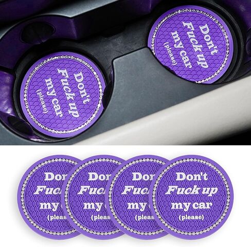 4 PCS Custer Custer Custer ، 2.75 بوصة ، حامل كوب مضاد للانزلاق ، إدراج الوقايات ، Universal Crystal Rhinestone Auto Car Cuc Cup ، إكسسوارات للسيارات الداخلية للنساء الفتيات (الأسود) in Kuwait