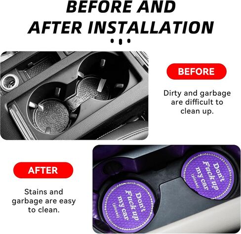 4 PCS Custer Custer Custer ، 2.75 بوصة ، حامل كوب مضاد للانزلاق ، إدراج الوقايات ، Universal Crystal Rhinestone Auto Car Cuc Cup ، إكسسوارات للسيارات الداخلية للنساء الفتيات (الأسود) in Kuwait