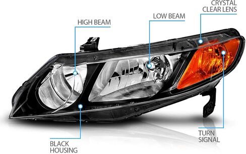المصابيح الأمامية الهالوجين البديلة amerilite jdm black prespons in Saudi Arabia
