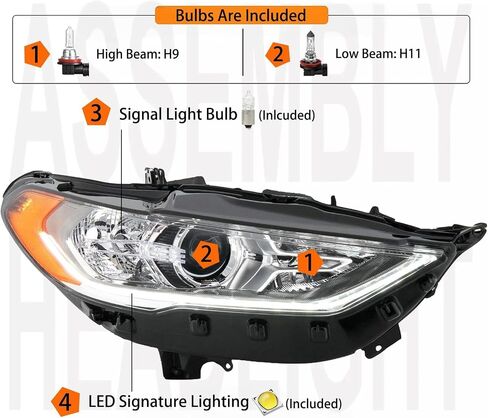 2PCS المصابيح الأمامية التجميع مع إضاءة توقيع LED لعام 2017 2018 2018 2019 in Kuwait