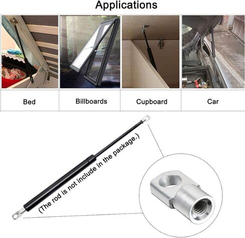 Uxcell Gas Spring End Fitting M8 Female Thread 8mm Hole Dia A3 Steel Silver Tone 2pcs in Kuwait