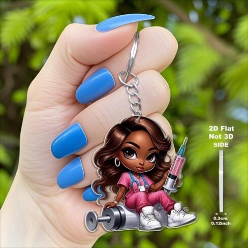 12pcs أصول أصول أصول أفريقية ممرضة أكريليك مفاتيح - 2D Cute RN/LPN سحر ، تخرج التمريض/هدايا الطلاب | حقيبة الظهر/ديكور السيارات/المكتب ، عيد ميلاد/عيد الميلاد/ممرضة أسبوع الحفلات in Saudi Arabia