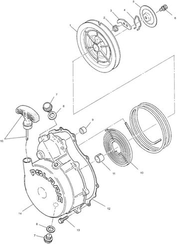 Recoil Pull Starter Case Fits Polaris Sportsman 500 (2000-2008), Scrambler 500 (2001-2008) in Saudi Arabia