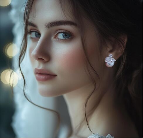 Moonlit Serenade Swan Stud Earrings for Women, Trendy Double-Sided Swan & Grey Crystal Big Pearl Studs, Hypoallergenic Sterling Silver Earring Posts, Statement Pearl Jewelry, Cute Unique Jewelry Gift in Saudi Arabia