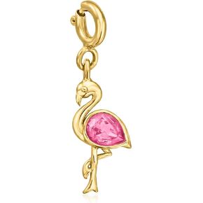 Ross-Simons 0.40 Carat Pink Topaz Flamingo Charm in 18kt Gold Over Sterling in Saudi Arabia