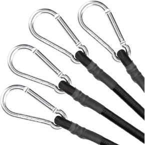 Zhoubin 18 بوصة الحبال الأسود مع السنانير carabiner ، 2pcs in Kuwait