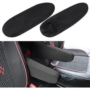 2 Pcs Car Front Seat Armrest Covers, Universal Size Car Seat Arm Rest Cover Replacement, Black Elastic Fabric Auto Seat Armrest Protectors, Car Interior Accessories in Kuwait