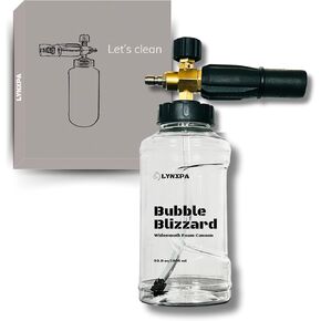 Bubble Blizzard Premium Foam Cannon for Pressure Wahsers, Wide-Mouth Crystal Clear Design, Fully Recyclable Bottle, 1/4 inch QC, 3300 PSI, Ideal for Car, Boat, and Home Wash in Saudi Arabia