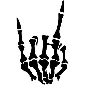 Rock On Skeleton Hand Left Rock and Roll Horns Up Vinyl Decal Sticker for Car SUV Truck … (4.5, Black) in Saudi Arabia