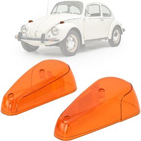 HECASA Pair Turn Signal Light Lens Compatible with 1970-1979 VW BUG Volkswagen Super Beetle Thing Front Turn Signal Lamp Lens Amber Lens Plastic (PC) - Driver & Passenger Side in Saudi Arabia