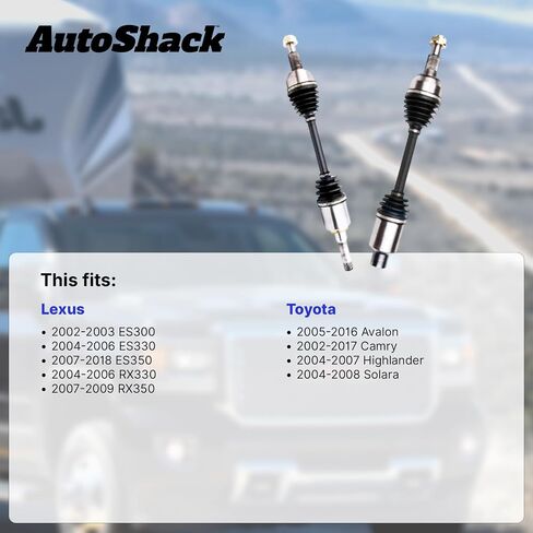 Autoshack Front Liture CV Axle Goad Assembly Placbly for 2002-2017 Toyota Camry FWD 2007-2009 Lexus Rx350 FWD 2007-2018 Lexus ES350 FWD 2005-2016 Toyota Avalon FWD Side DSK974 in Saudi Arabia