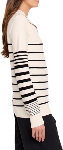NIC+ZOE Women's Easy Stripe Half Zip Sweater in Saudi Arabia