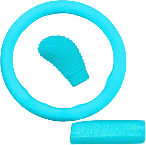3PCS Silicone Car Steering Wheel Cover Set, Anti-Slip Car Steering Wheel & Handbrake & Gear Shift Cover, Universal Auto Interior Decoration Protector for Most Vehicles (Yellow) in Saudi Arabia