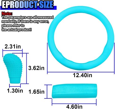 3PCS Silicone Car Steering Wheel Cover Set, Anti-Slip Car Steering Wheel & Handbrake & Gear Shift Cover, Universal Auto Interior Decoration Protector for Most Vehicles (Yellow) in Saudi Arabia