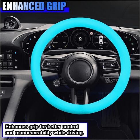 3PCS Silicone Car Steering Wheel Cover Set, Anti-Slip Car Steering Wheel & Handbrake & Gear Shift Cover, Universal Auto Interior Decoration Protector for Most Vehicles (Yellow) in Saudi Arabia