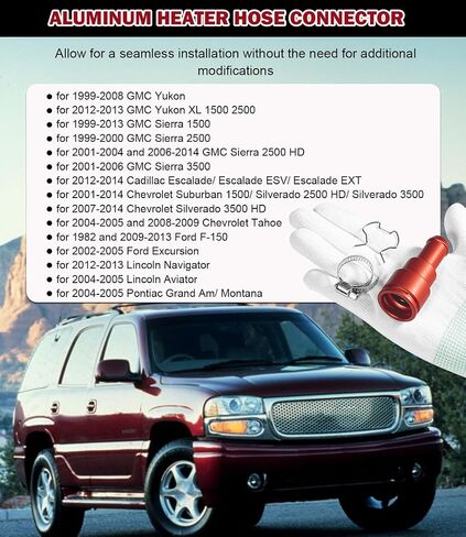 موصل خرطوم سخان الألومنيوم المطورة مدخل/منفذ 3/4in x 5/8in ، موصل سائل التبريد لـ GMC Sierra لـ Cadillac Escalade لـ Chevrolet Express ، استبدل 15032062 15151875 in Kuwait