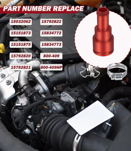موصل خرطوم سخان الألومنيوم المطورة مدخل/منفذ 3/4in x 5/8in ، موصل سائل التبريد لـ GMC Sierra لـ Cadillac Escalade لـ Chevrolet Express ، استبدل 15032062 15151875 in Kuwait