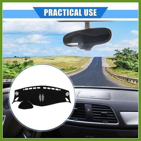 Car Dashboard Cover Compatible for Nissan Murano 2015-2019, Protective Polyester Black Center Console Interior Trim Dash Cover Mat Pad Vehicle Components in Saudi Arabia
