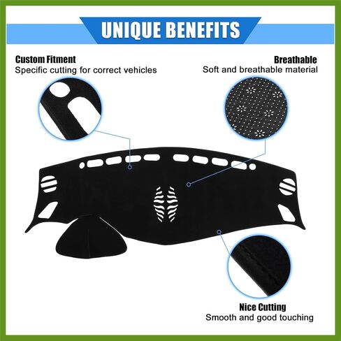 Car Dashboard Cover Compatible for Nissan Murano 2015-2019, Protective Polyester Black Center Console Interior Trim Dash Cover Mat Pad Vehicle Components in Saudi Arabia