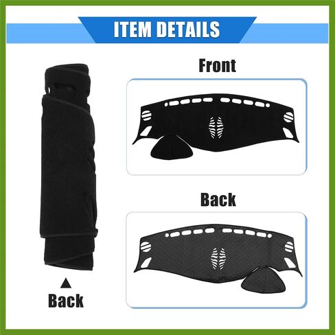 Car Dashboard Cover Compatible for Nissan Murano 2015-2019, Protective Polyester Black Center Console Interior Trim Dash Cover Mat Pad Vehicle Components in Saudi Arabia