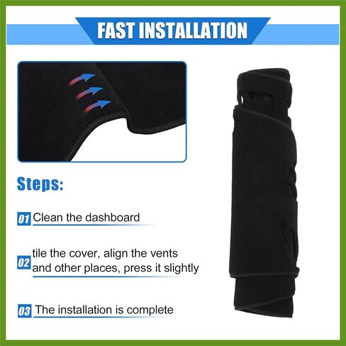 Car Dashboard Cover Compatible for Nissan Murano 2015-2019, Protective Polyester Black Center Console Interior Trim Dash Cover Mat Pad Vehicle Components in Saudi Arabia